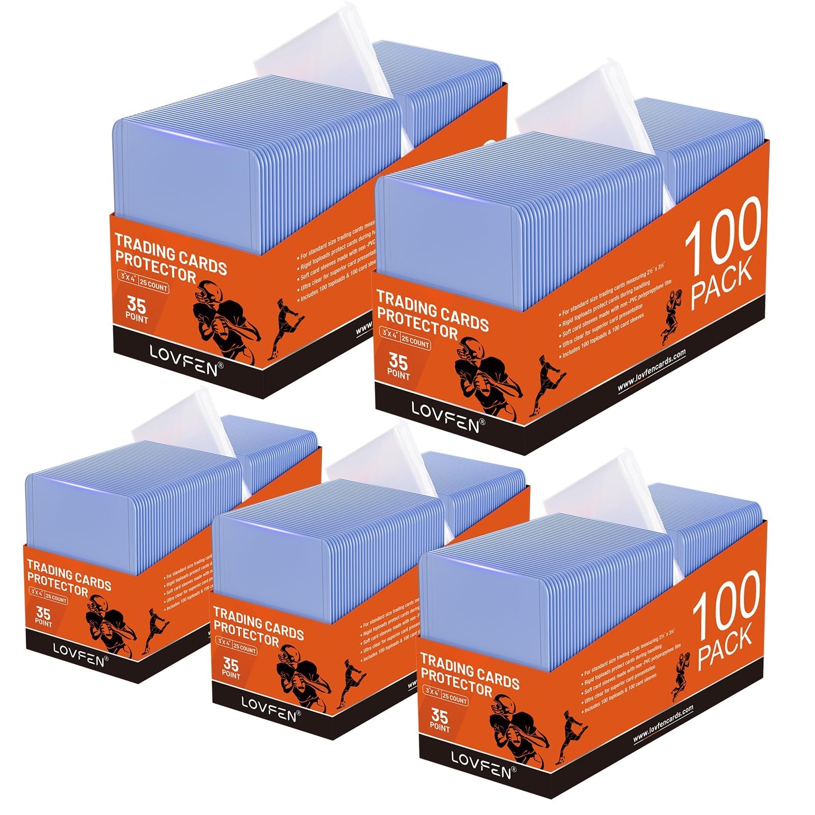 1000Pcs 500 Toploaders+500 Penny Sleeve Trading Card Top Loaders Card Protectors