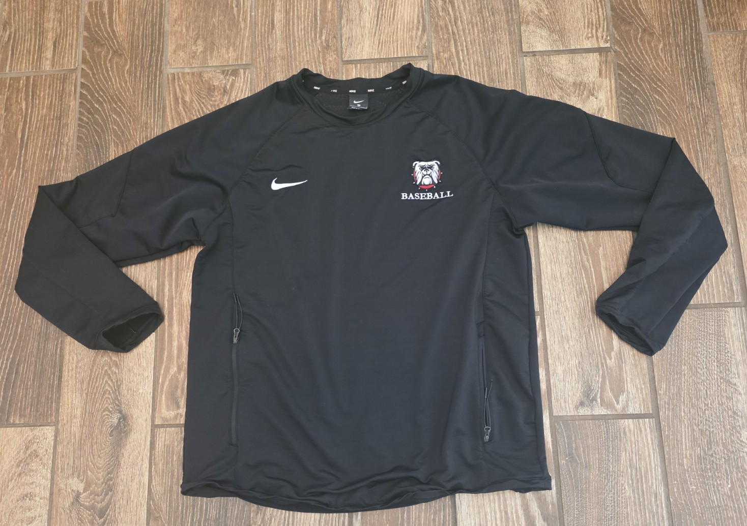 Nike Georgia Bulldogs Hybrid BP Pullover Sweatshirt Baseball Black Team Issue L
