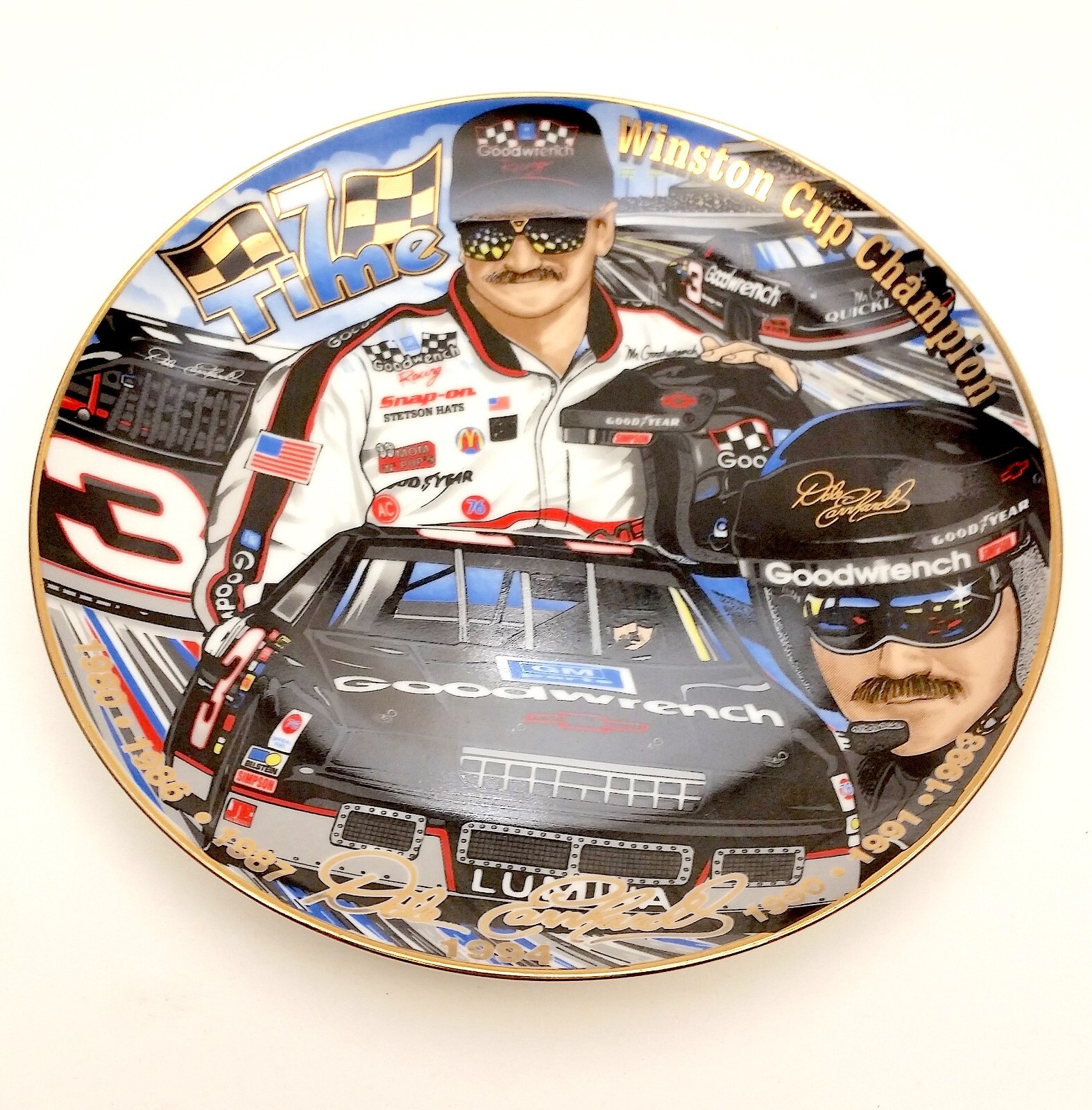 Dale Earnhardt 8.25 inch Hunter Ceramic Collector Plate 1997 no box and no stand