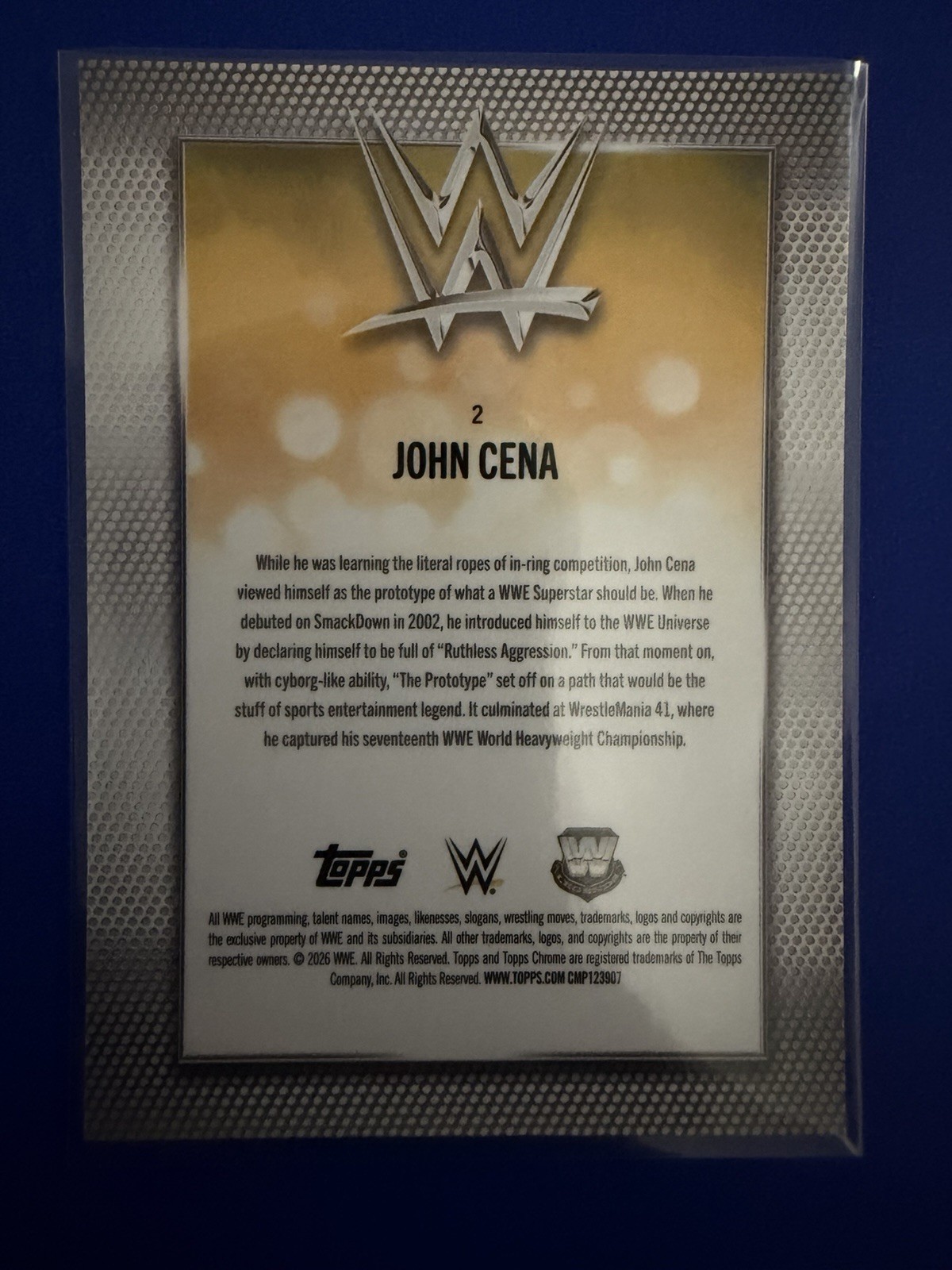 2026 Topps Chrome WWE Legends John Cena #2 Base Card