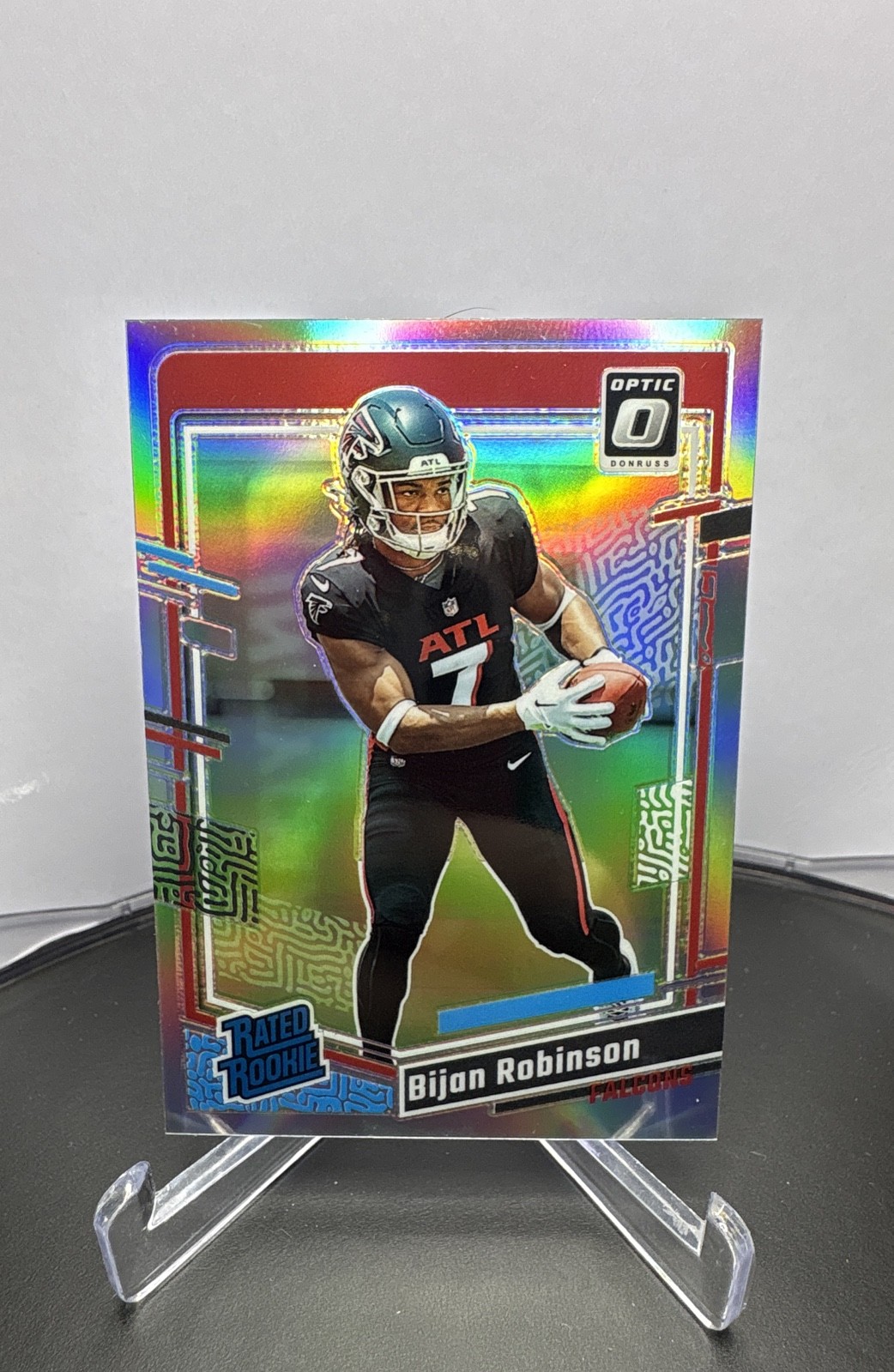 2023 Panini Donruss Optic – Rated Rookie Bijan Robinson #206 Holo Prizm (RC)