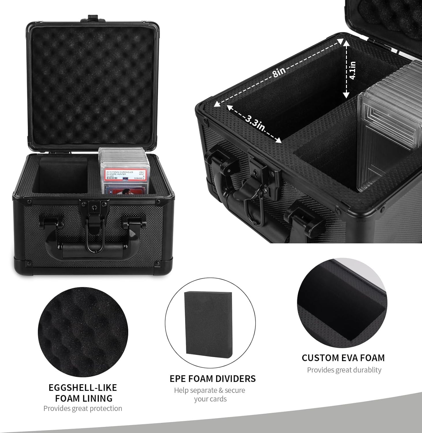 Large Capacity Graded Card Holder – Fits 60+ Slabs, Multi-Card Compatibility