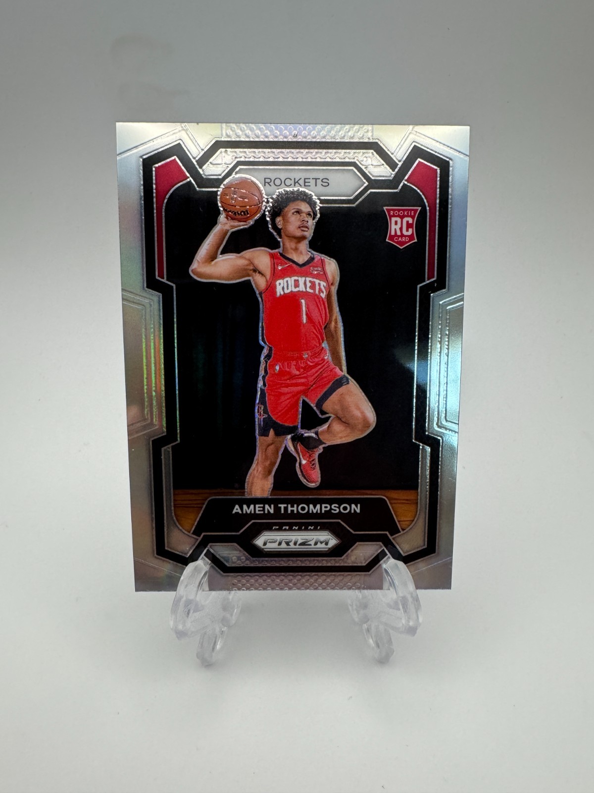 2023-24 Panini Prizm Amen Thompson Silver Prizm RC #150 Rockets Rookie