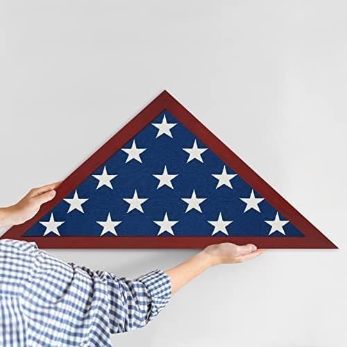 Flag Display Case for Burial Flag Mahogany Wall Mount Folded Flag Holder
