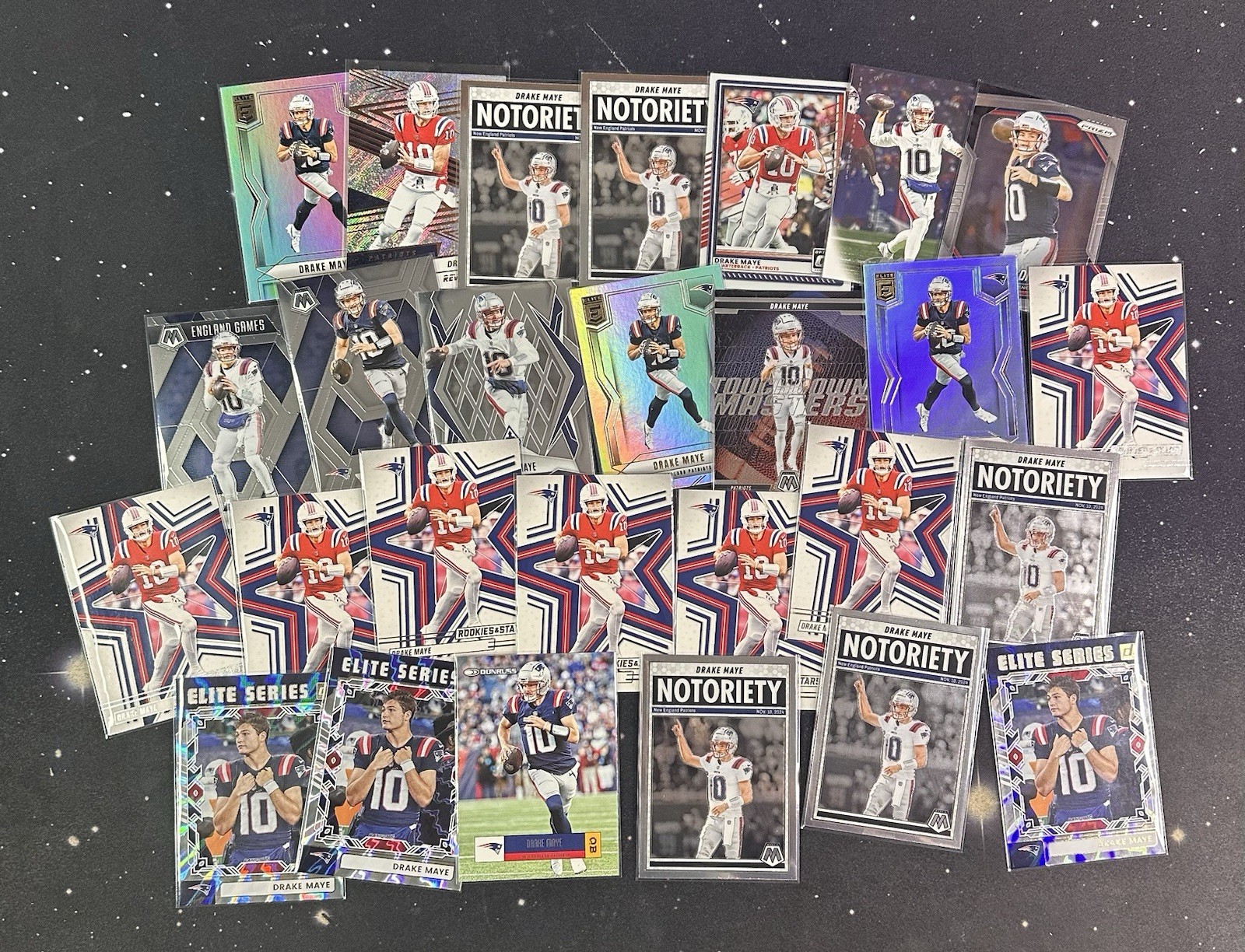 2025 Panini Drake Maye Lot of 27 Prizm, Donruss, Elite Rookies & Stars, Mosaic