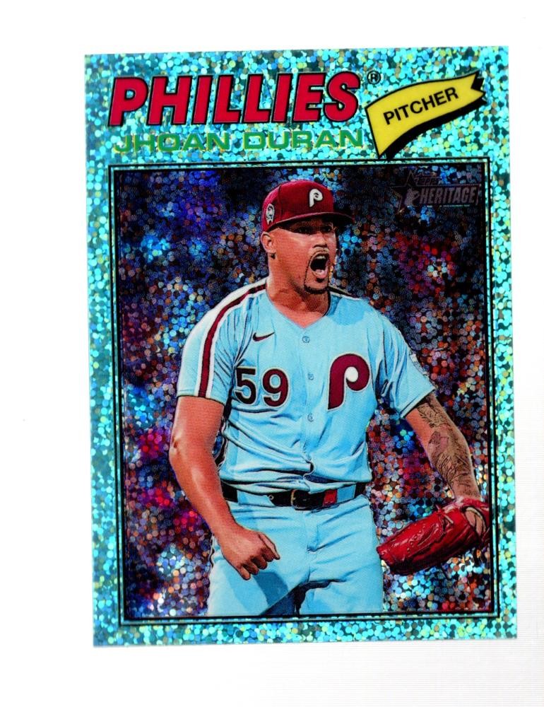2026 Topps Heritage #14 Jhoan Duran Chrome Light Blue Sparkle Refractors