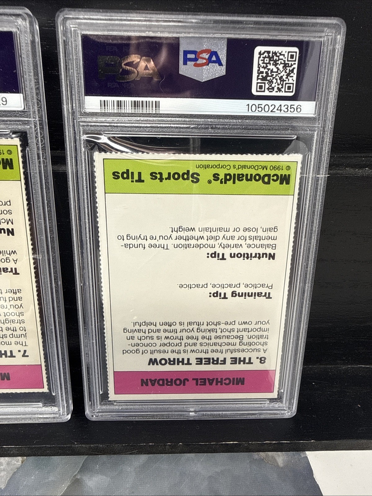 1990 McDonald Michael Jordan Pink Back 1-8 PSA Graded 3-6