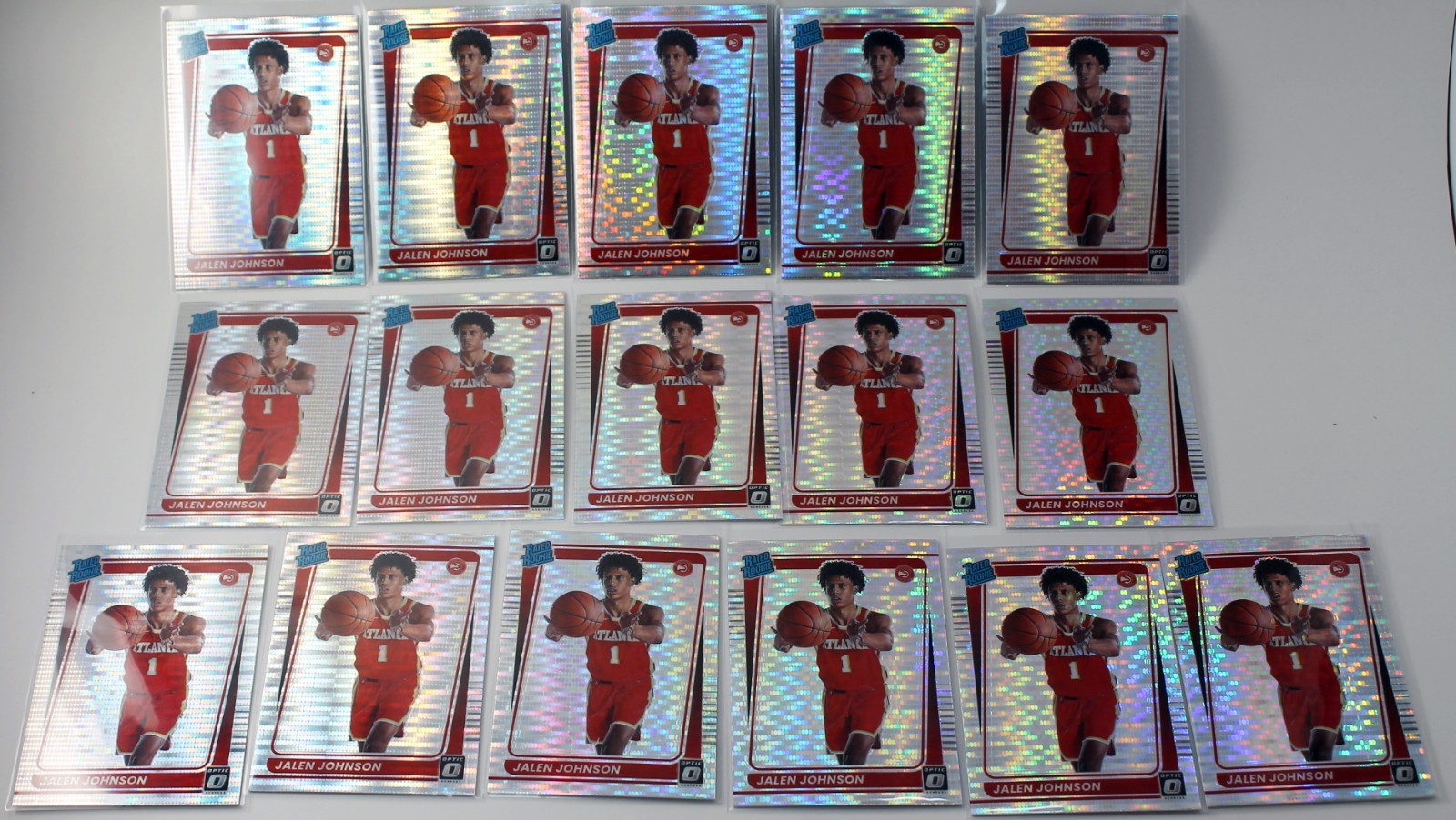 Lot of 16: 2021-22 Donruss Optic #181 Jalen Johnson Silver Pulsar Prizm Rookie