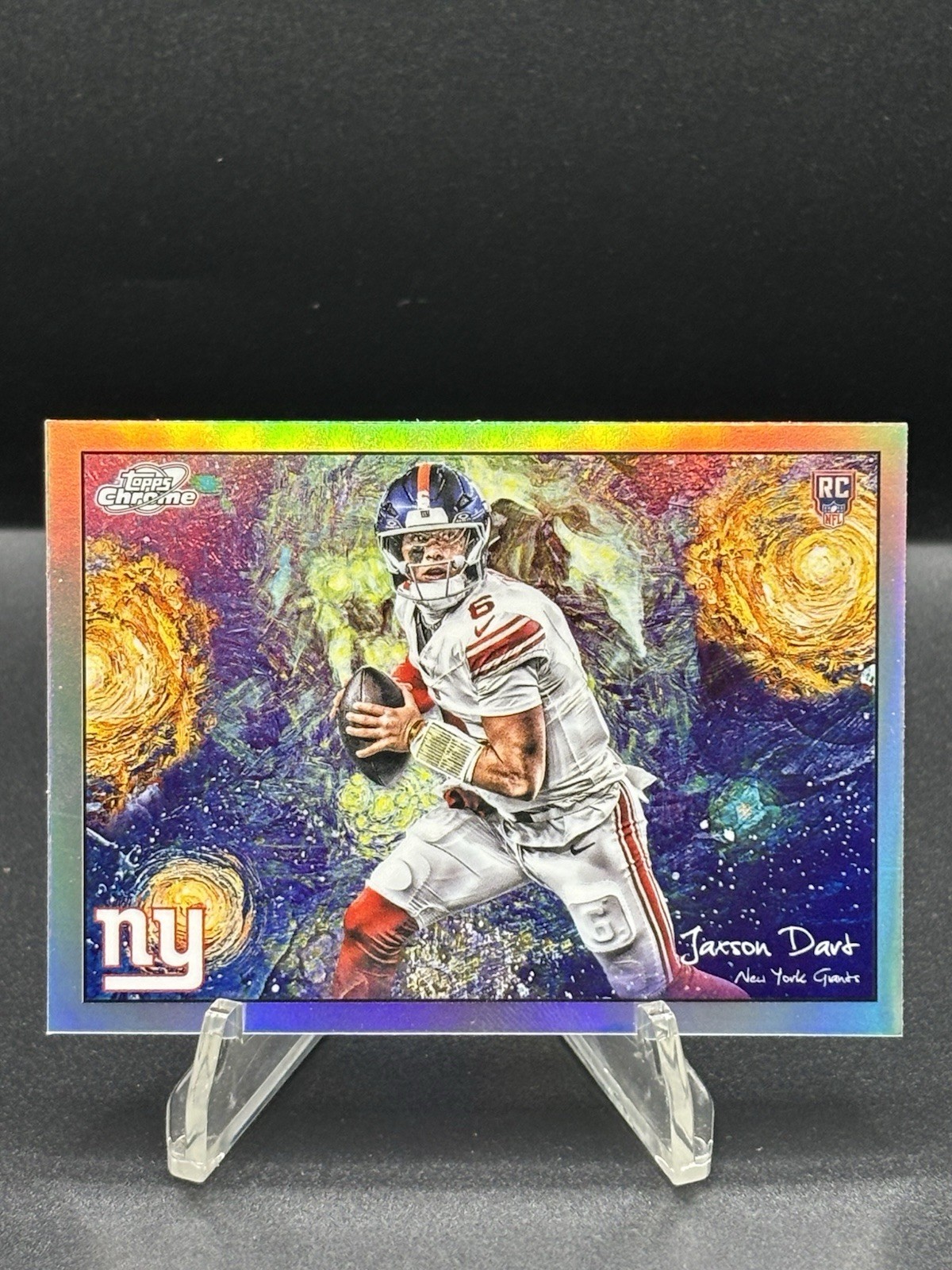 Jaxson Dart – 2025 Topps Cosmic Chrome Stars In The Night (RC) STN-2 SP Giants