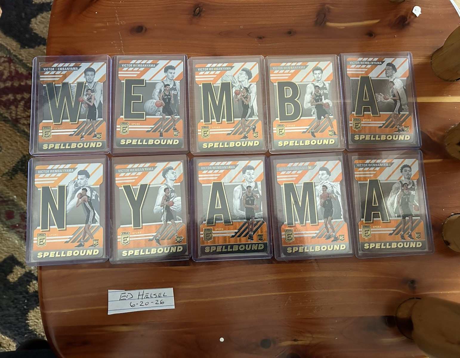 Panini Donruss Elite Spellbound Orange Victor Wembanyama Lot (10) rookie