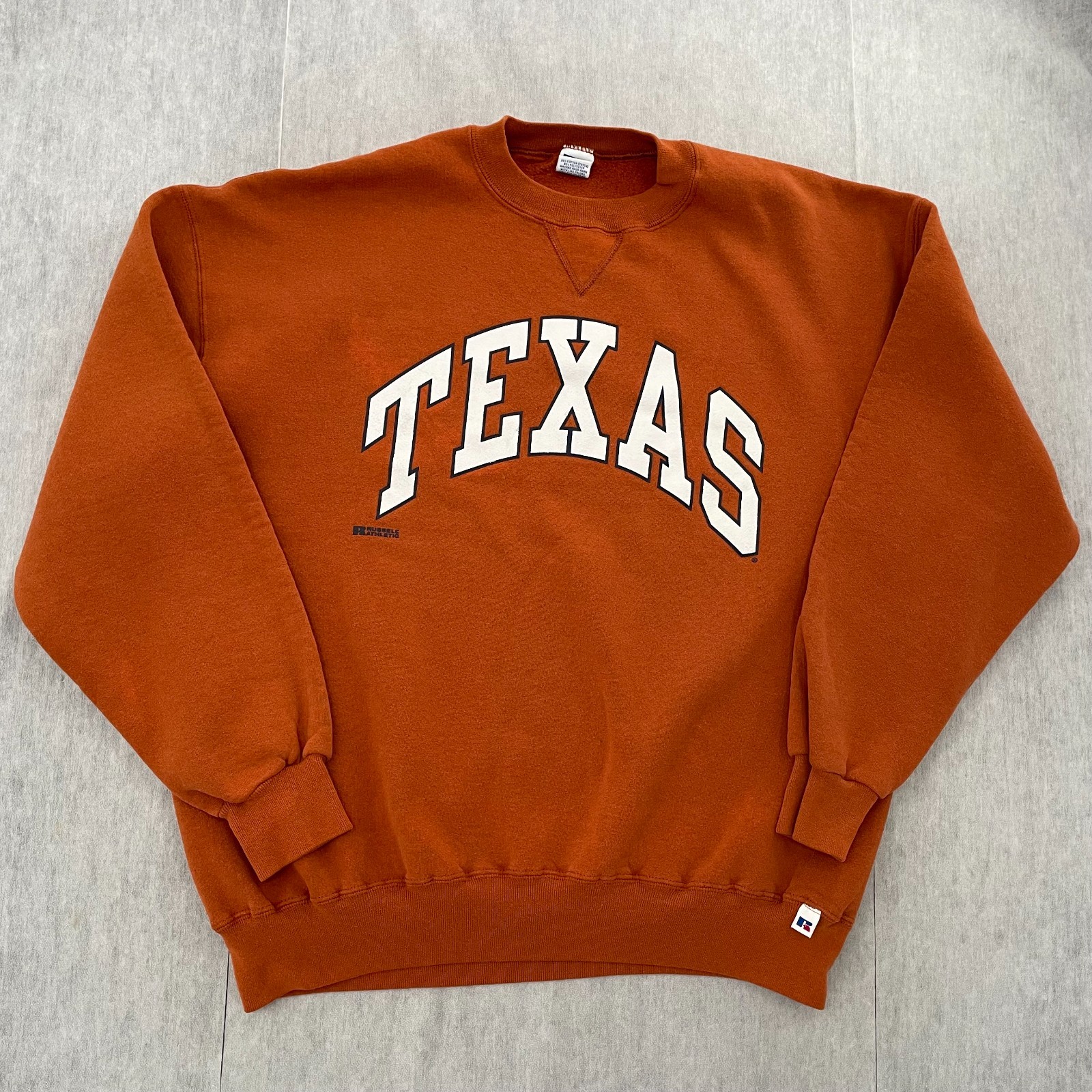 VINTAGE Texas Longhorns Sweater Adult XL Orange Pullover Fleece USA Made Men 90s