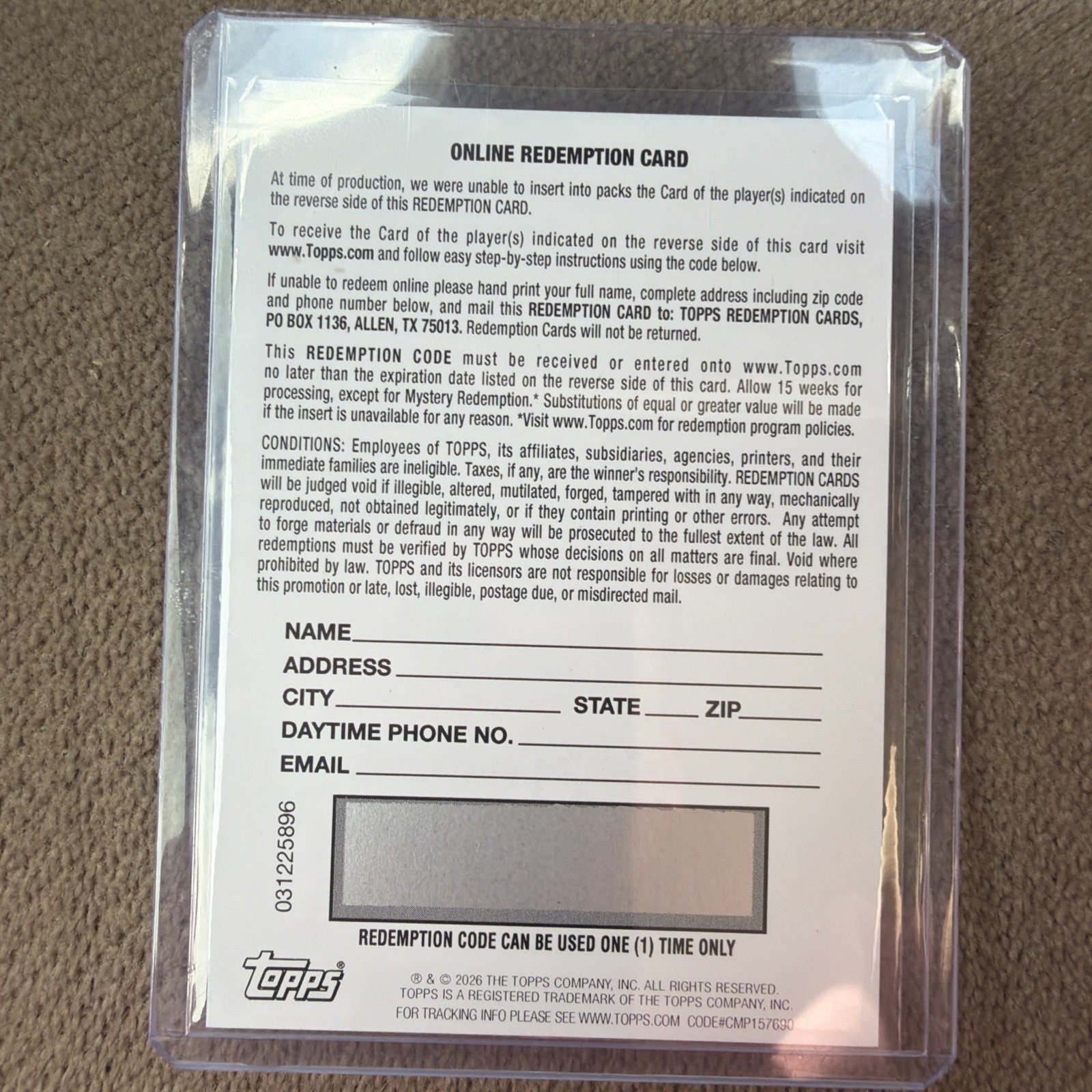 2026 Topps Finest Redemption UCC Lennart Karl Auto Pink Parallel