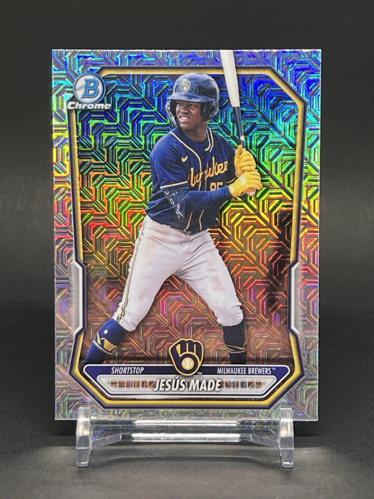 2025 Bowman Chrome Jesus Made Mojo Refractor #BDC-196 Milwaukee Brewers