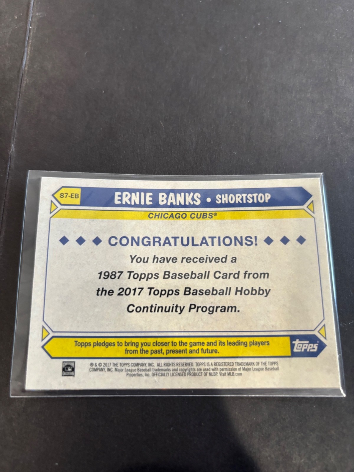 2017 Topps Ernie Banks Silver Pack #87-EB Cubs