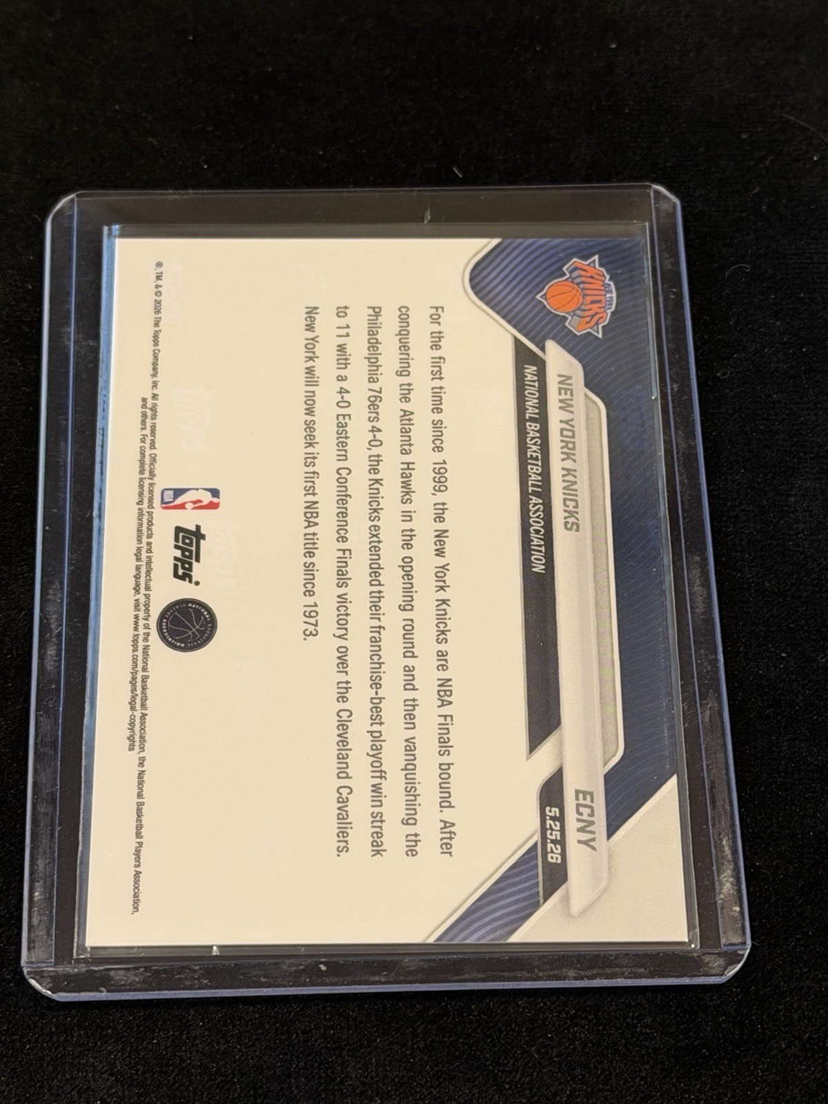 New York Knicks 2025-26 NBA Topps Now #ECNY Conference Champions PR: 30052
