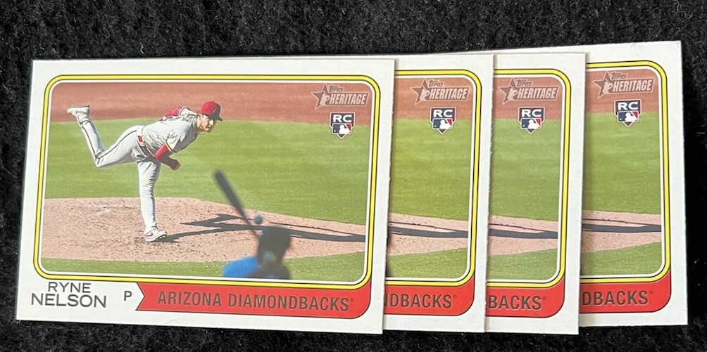 2023 Topps Heritage – #181 – Ryne Nelson – RC – Lot Of 4 – NM/M