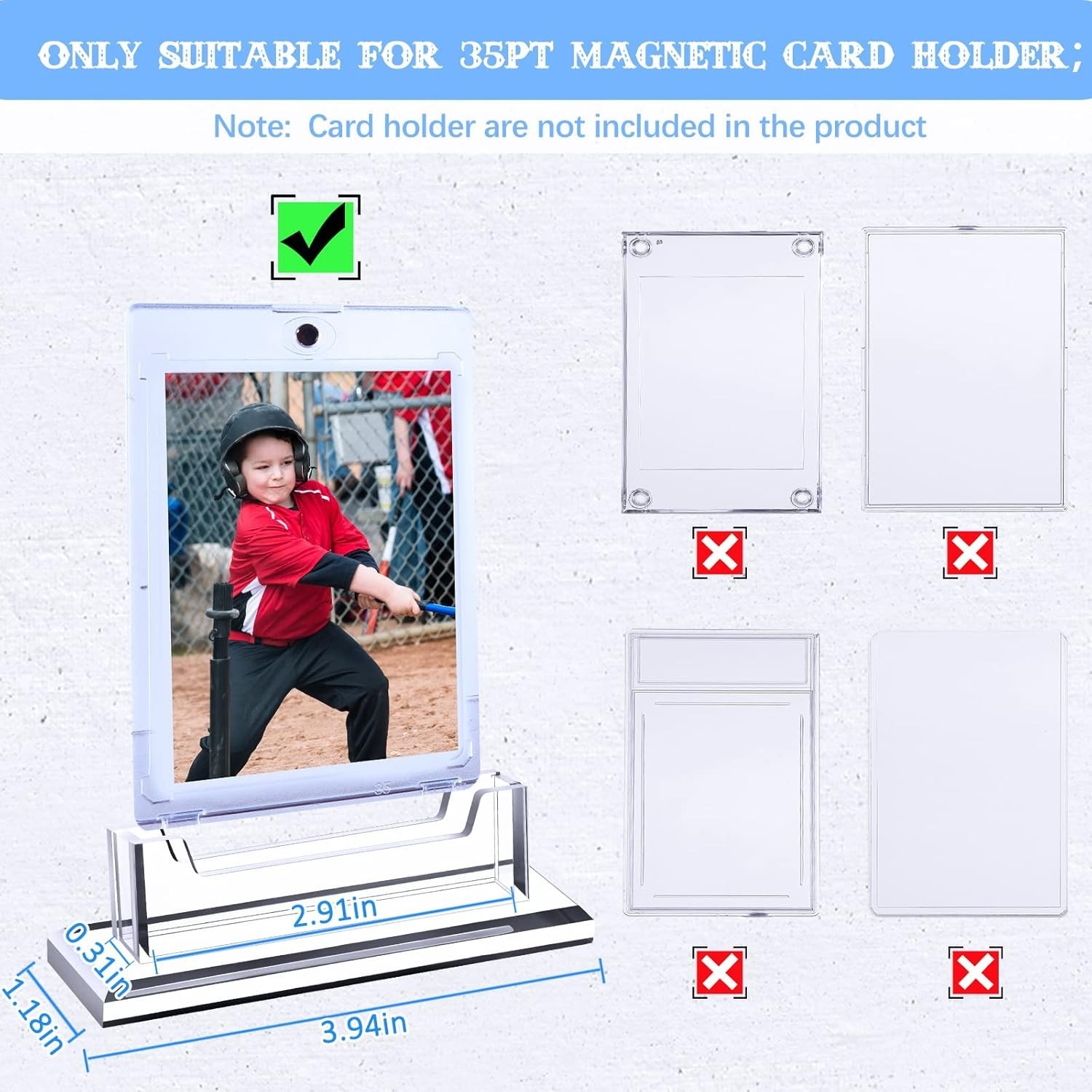 4 Pack Magnetic Card Holder Base TradingCard display Stand Protector Sleeves …