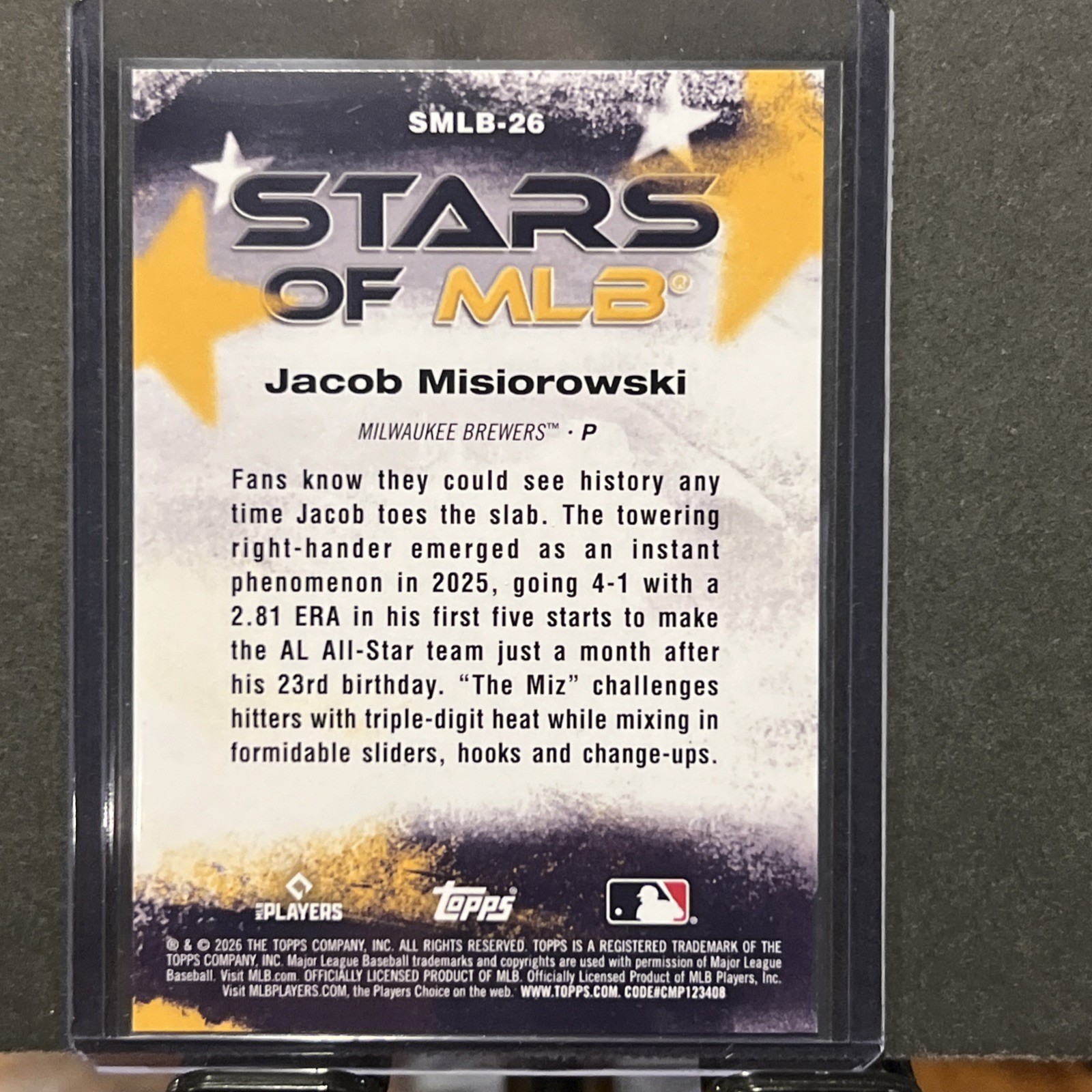 2026 Topps JACOB MISIOROWSKI (RC) Brewers SILVER Refractor Top Prospect