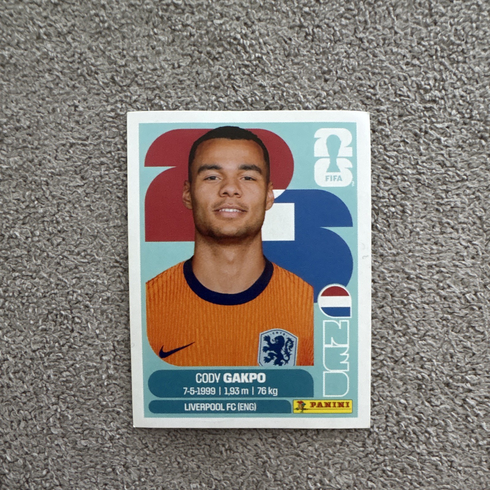Panini FIFA World Cup 2026 Cody Gakpo Netherlands Portrait Sticker NED 20
