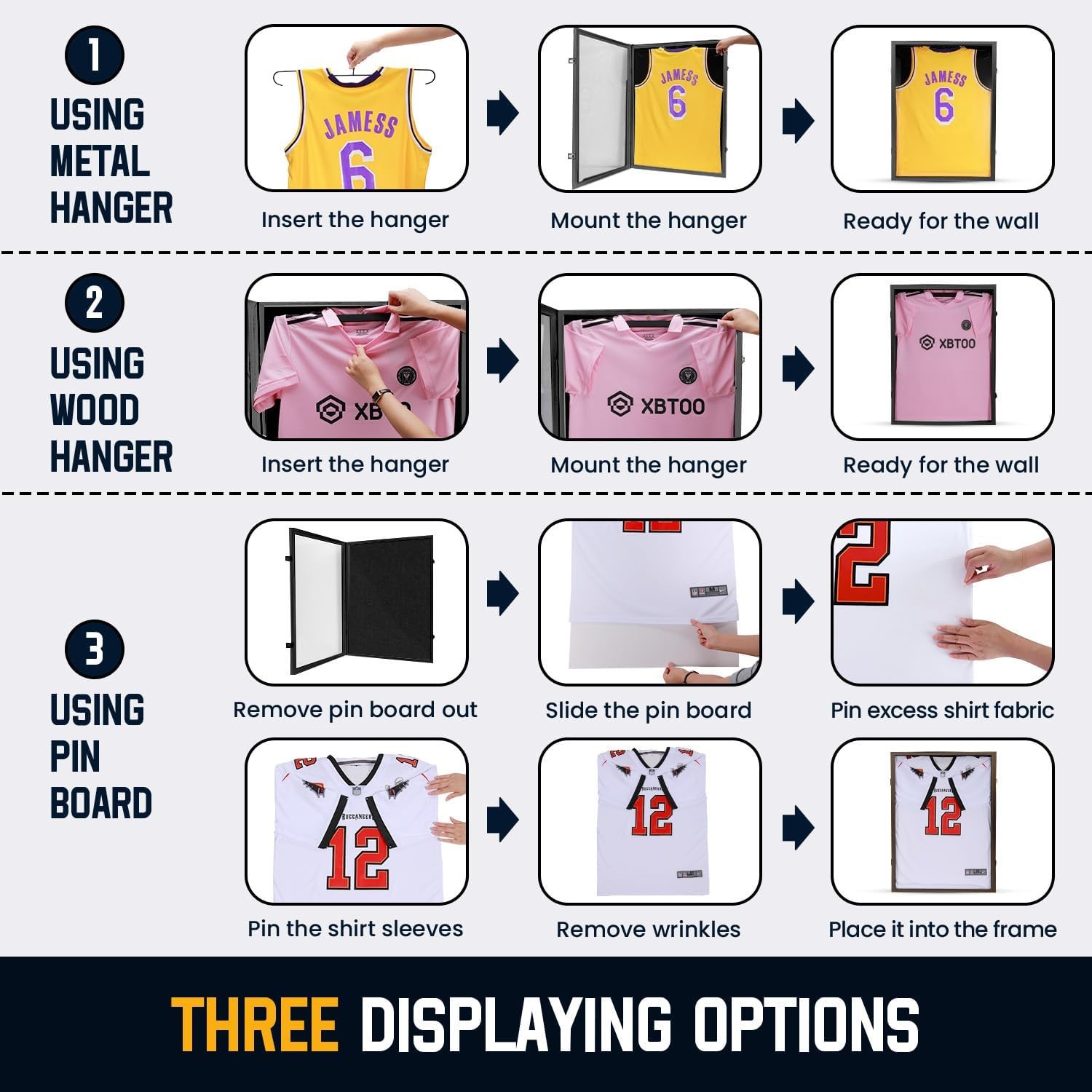 Jersey Frame Display Case ,Jersey Shadow Box with 98% UV Protective Acrylic Door