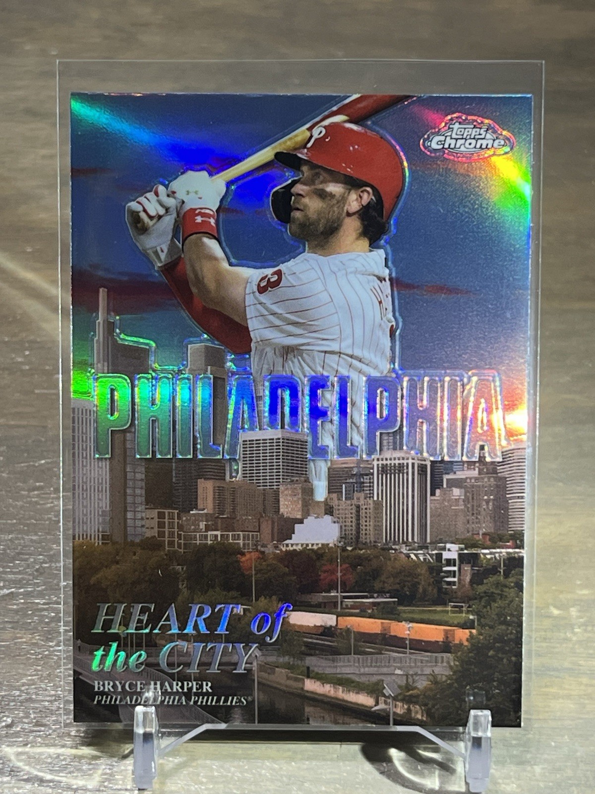 2022 Topps Chrome Bryce Harper Heart of the City Refractor #HOC-1 Philadelphia