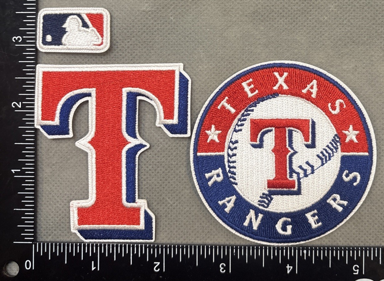 TEXAS RANGERS LOT SET OF 3 MLB BASEBALL IRON ON PATCHES