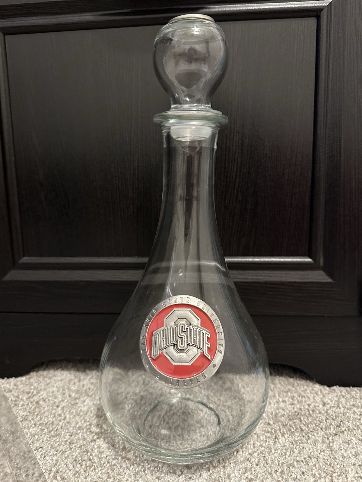 Heritage Metal Works Ohio State University Glass Decanter Pewter Bourbon