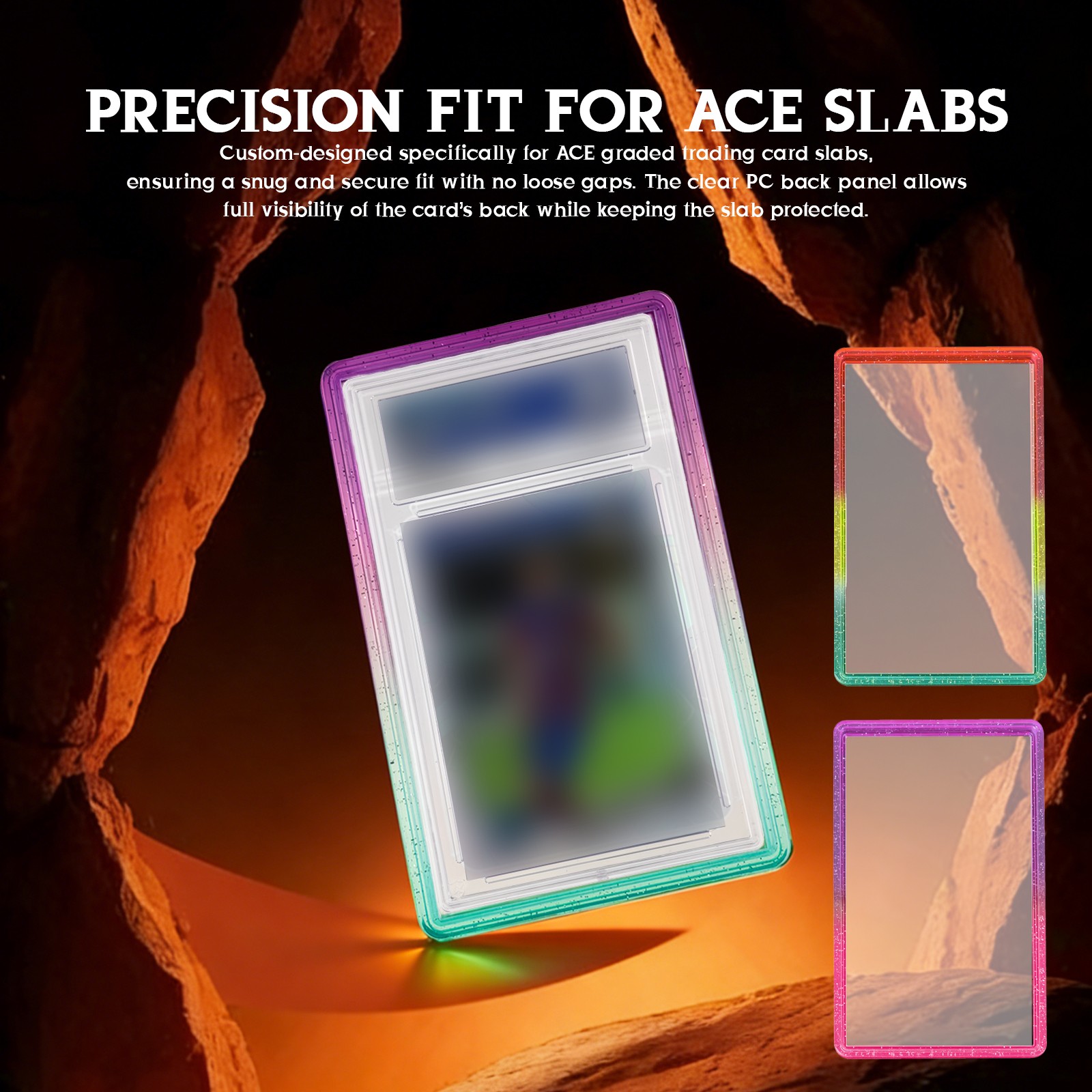 Graded Card Slab Bumper Guard Protector TPU Case w/ Clear Back for ACE Trading