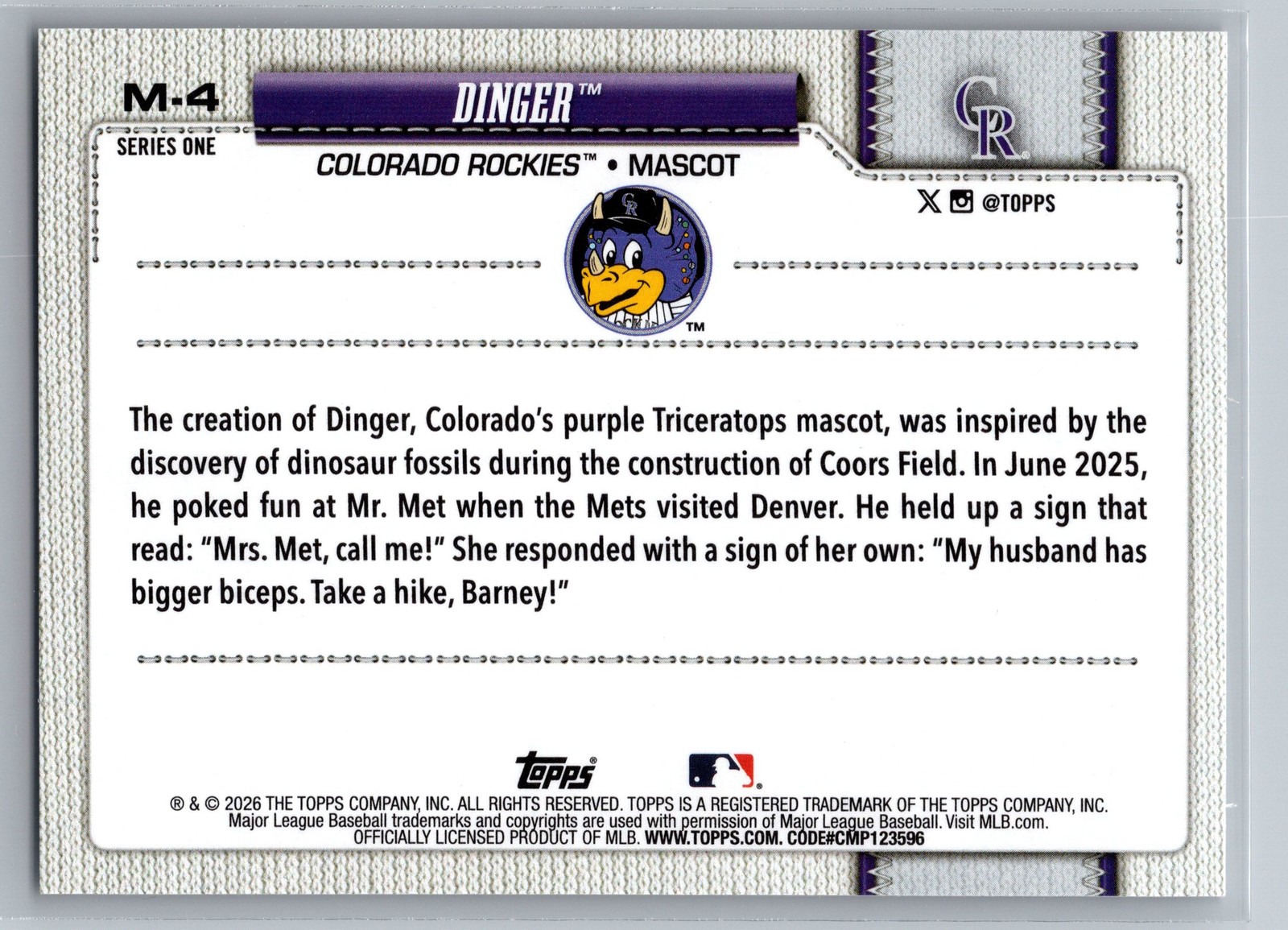2026 Topps #M-4 Dinger Mascots