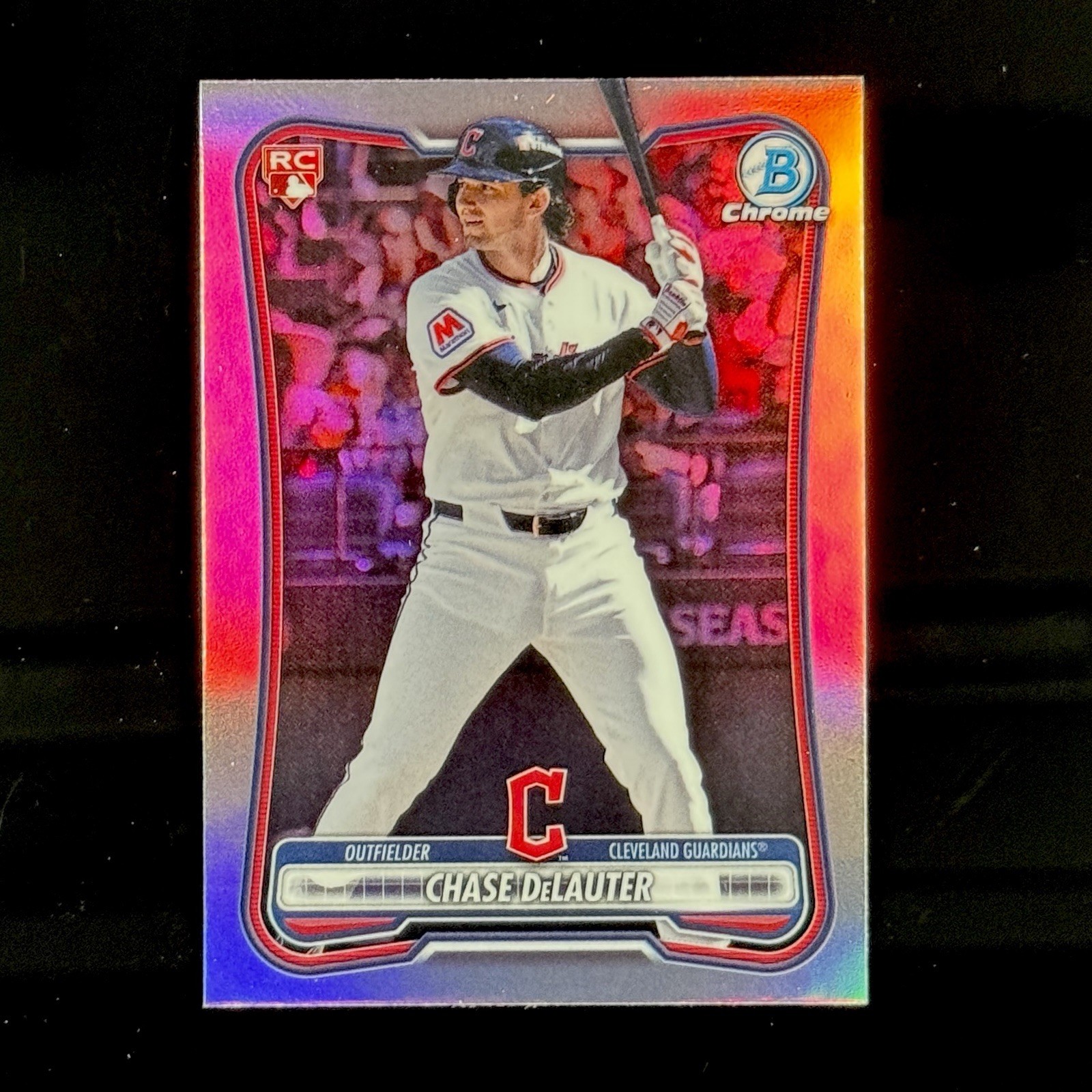 2026 Bowman Chrome Red Rookie Chase DeLauter RC Refractor Cleveland Guardians