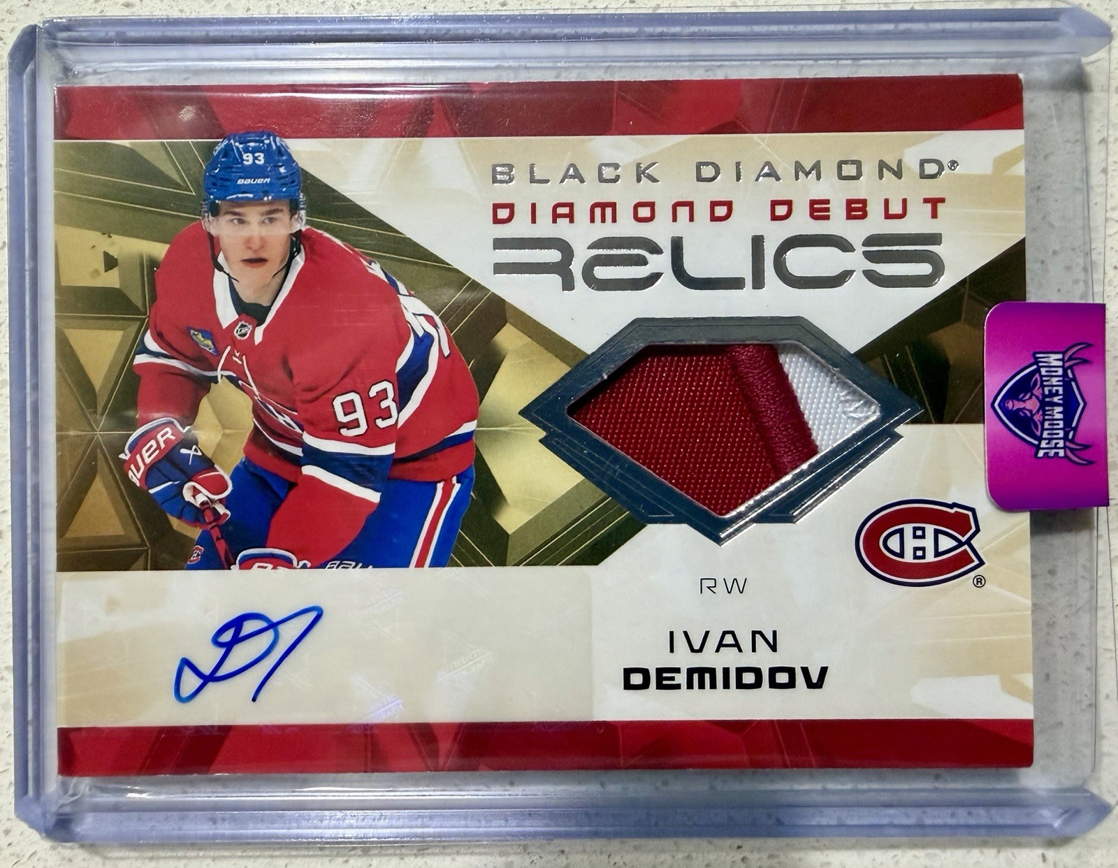 2025-26 UD Black Diamond Debut Relics Ivan Demidov Auto Patch /25(MEM, RC)