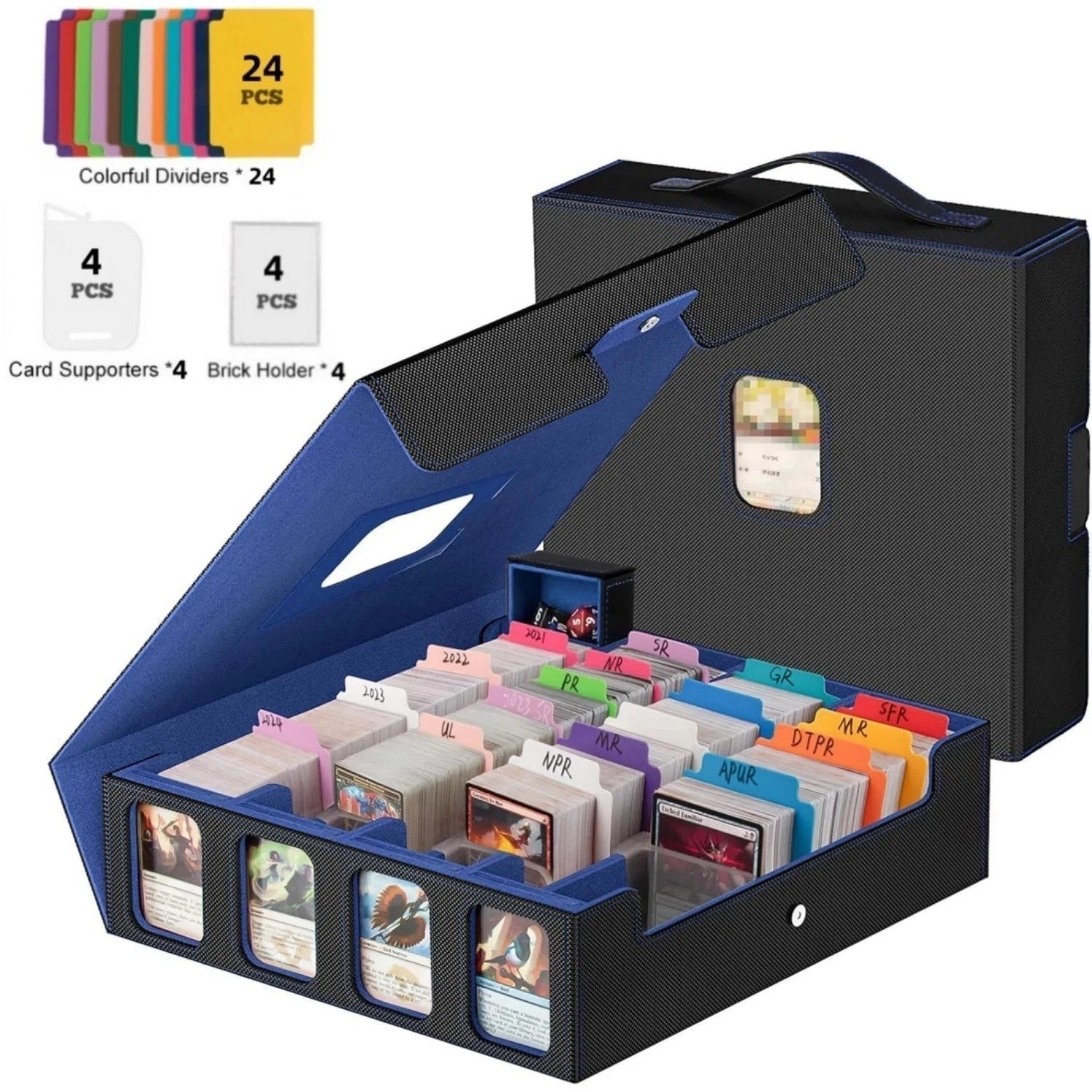 Trading Card Storage Box for 3200+, Leather Storage Box with Strong Closure