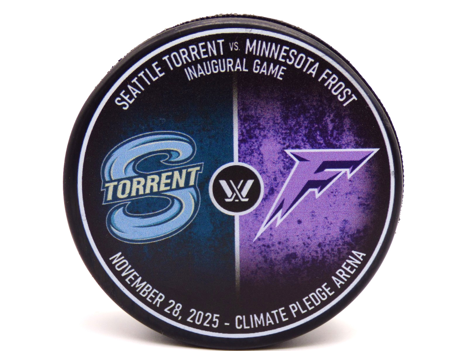 Seattle Torrent – Inaugural Game Puck – 11/28/25 vs Minnesota – Limited Edition