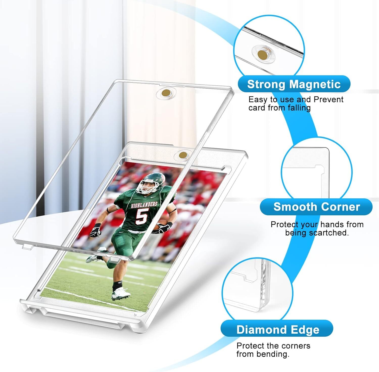 25/50/100 Pack Ultra Clear One Touch Magnetic Card Holder For 35PT Trading Cards