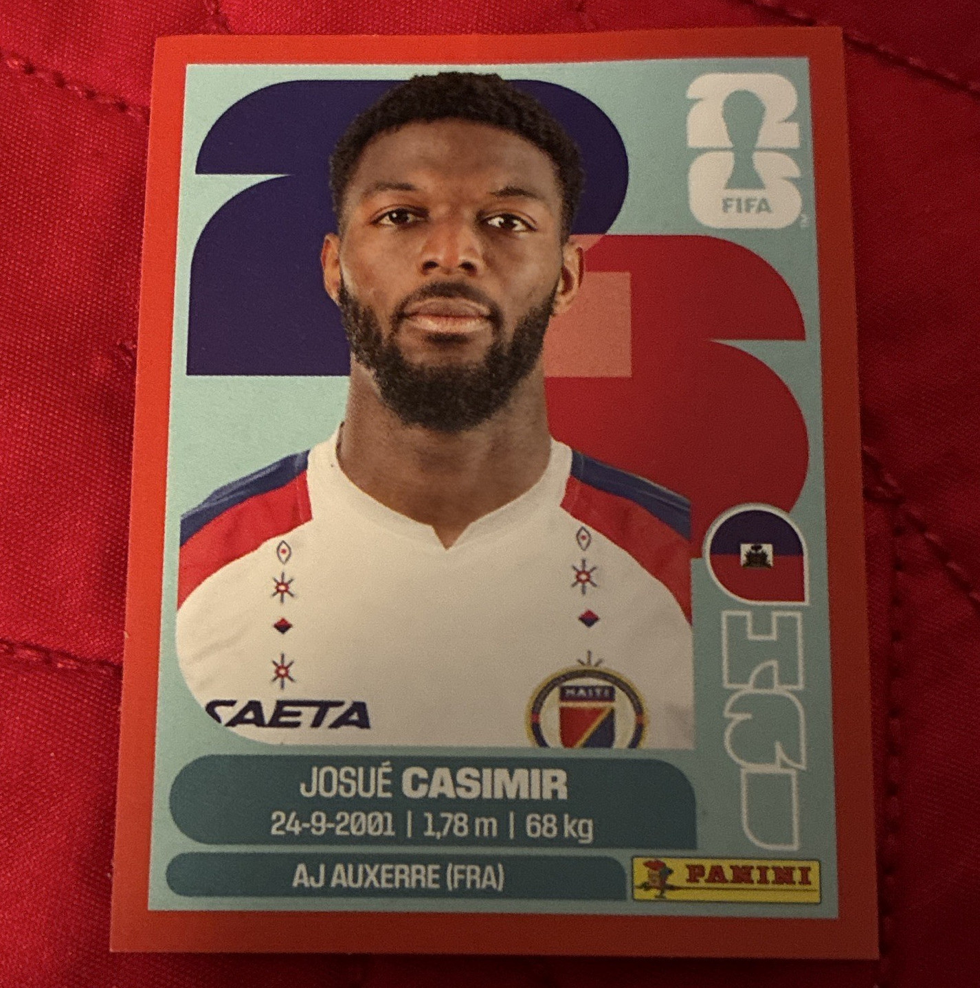 Panini FIFA World Cup 2026 Sticker HAI 16 Josué Casimir Portrait Non-Stuck