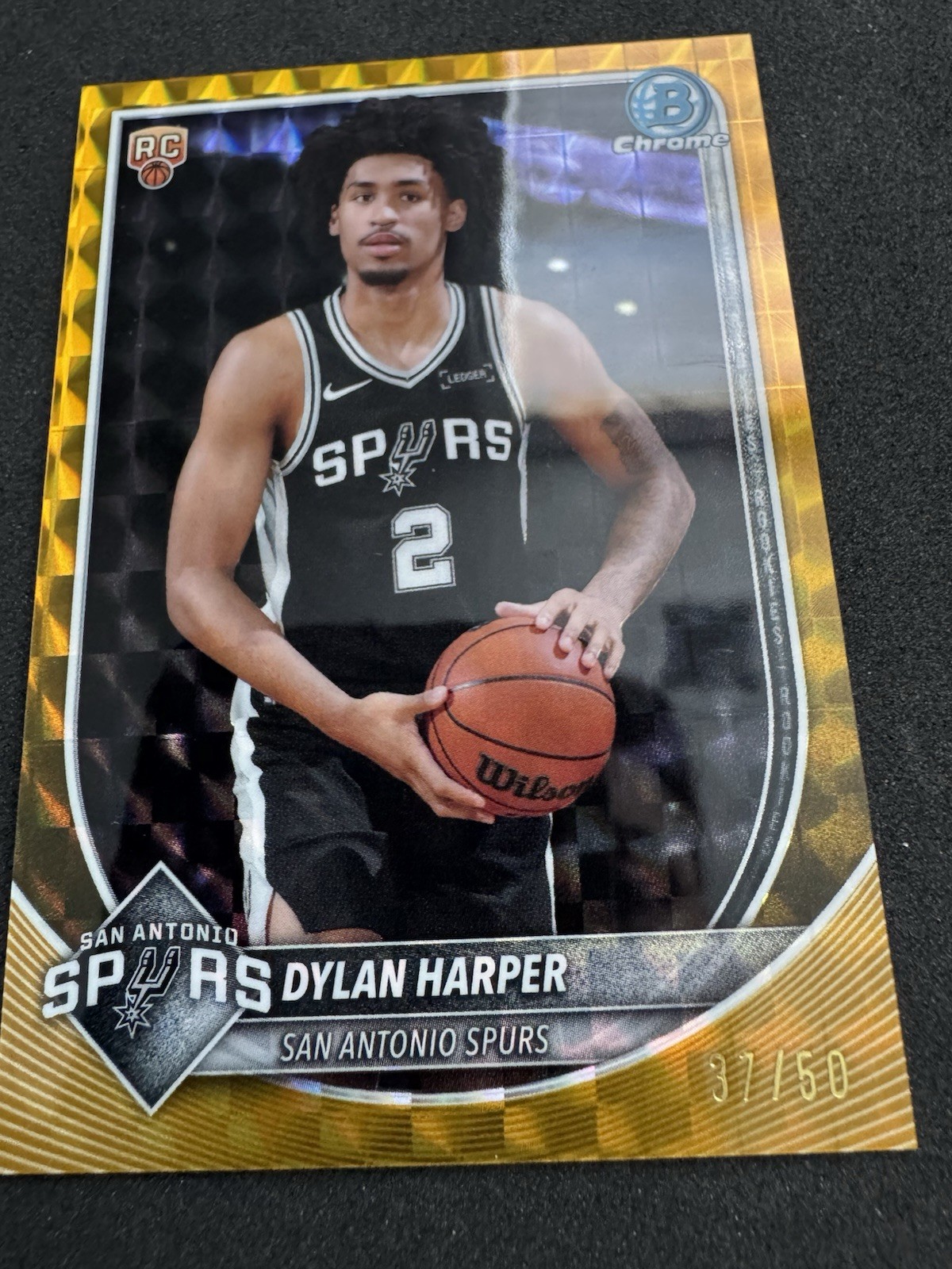 2025-26 Bowman Chrome Dylan Harper Spurs #BCV-2 Rookie Geometric Gold /50
