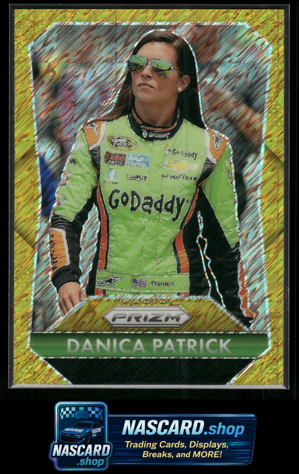 2025 Panini Prizm Throwback #188 Danica Patrick FOTL Gold Shimmer #1/3