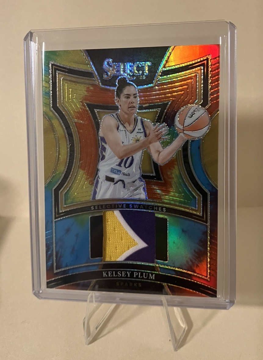 Kelsey Plum 2025 Select WNBA Tie Dye Prizm Patch 04/25 !!! Sparks Pack Fresh