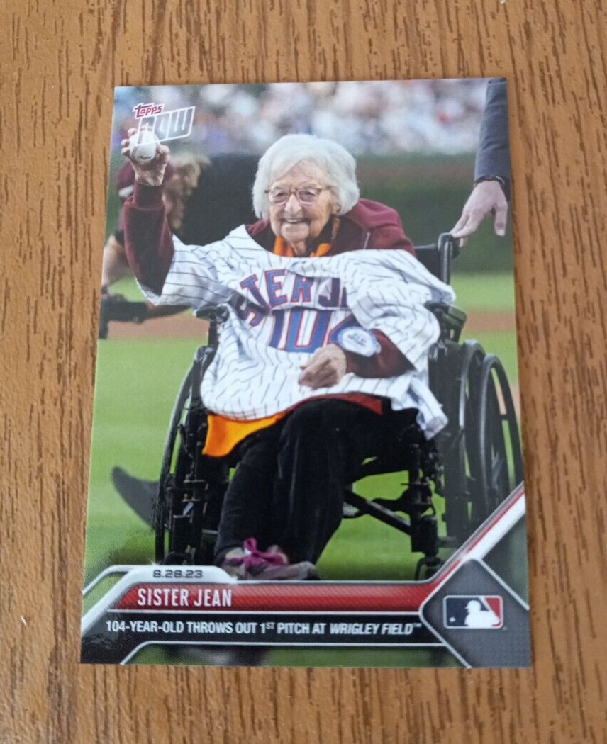 2023 Topps Now SISTER JEAN #779 Throws out first pitch 104 year old