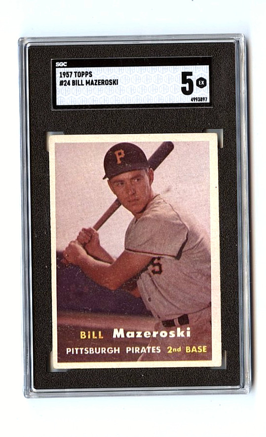 1957 Topps Bill Mazeroski Pittsburgh Pirates RC #24 ⭐️💥🎯 SGC Graded 5
