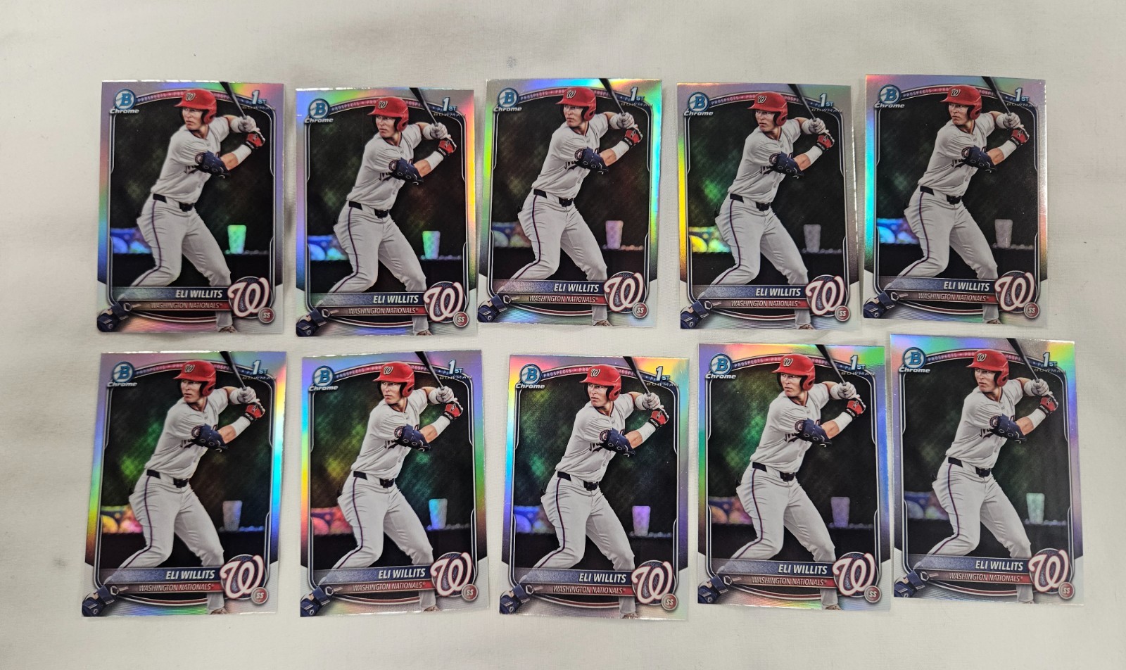 2025 Bowman Chrome Draft #BDC-1 Eli Willits Refractor 10 Card Lot