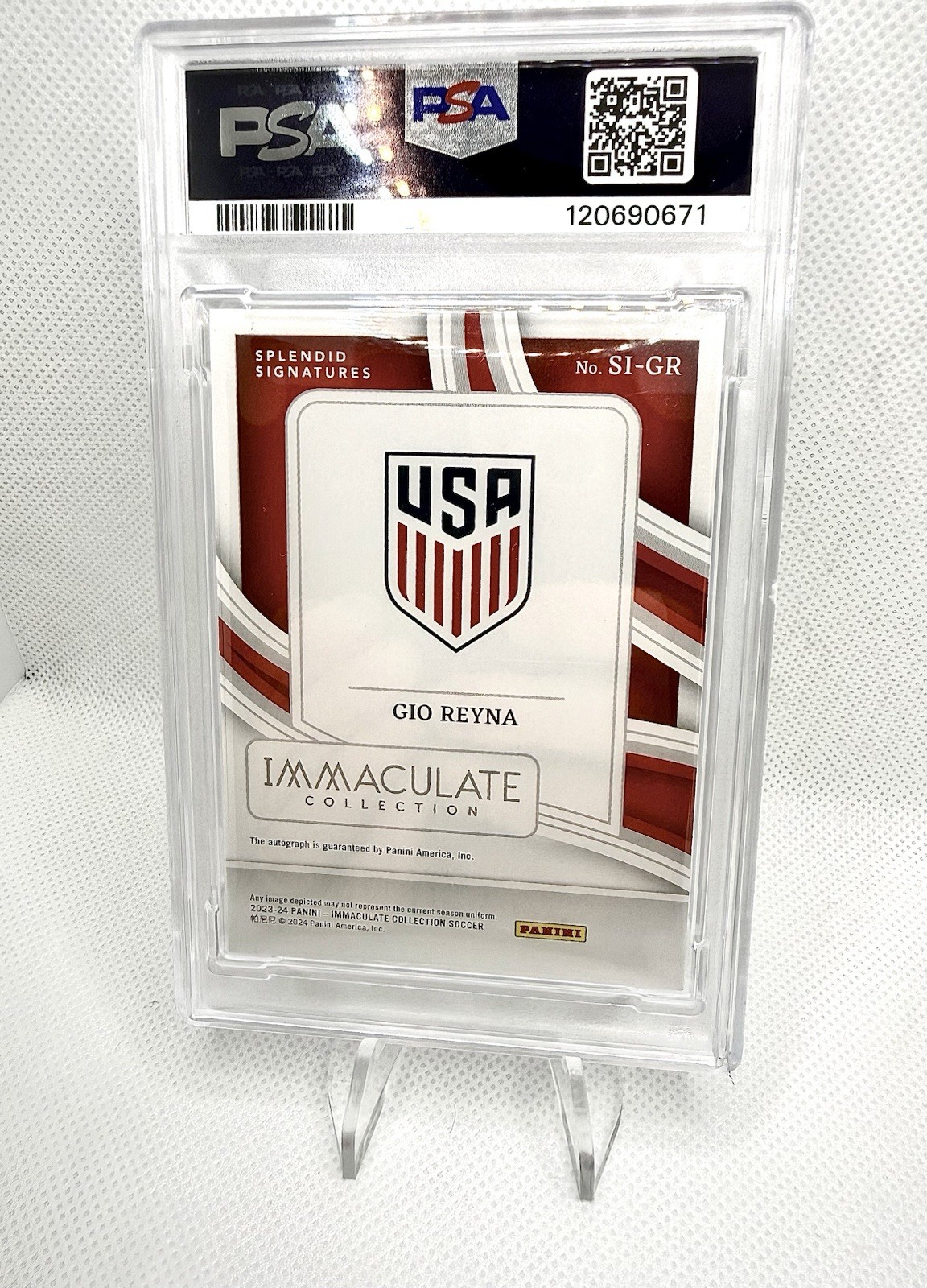 2023-24 Panini Immaculate – Splendid Signatures Gio Reyna /99 Auto PSA 9 (Pop 2)