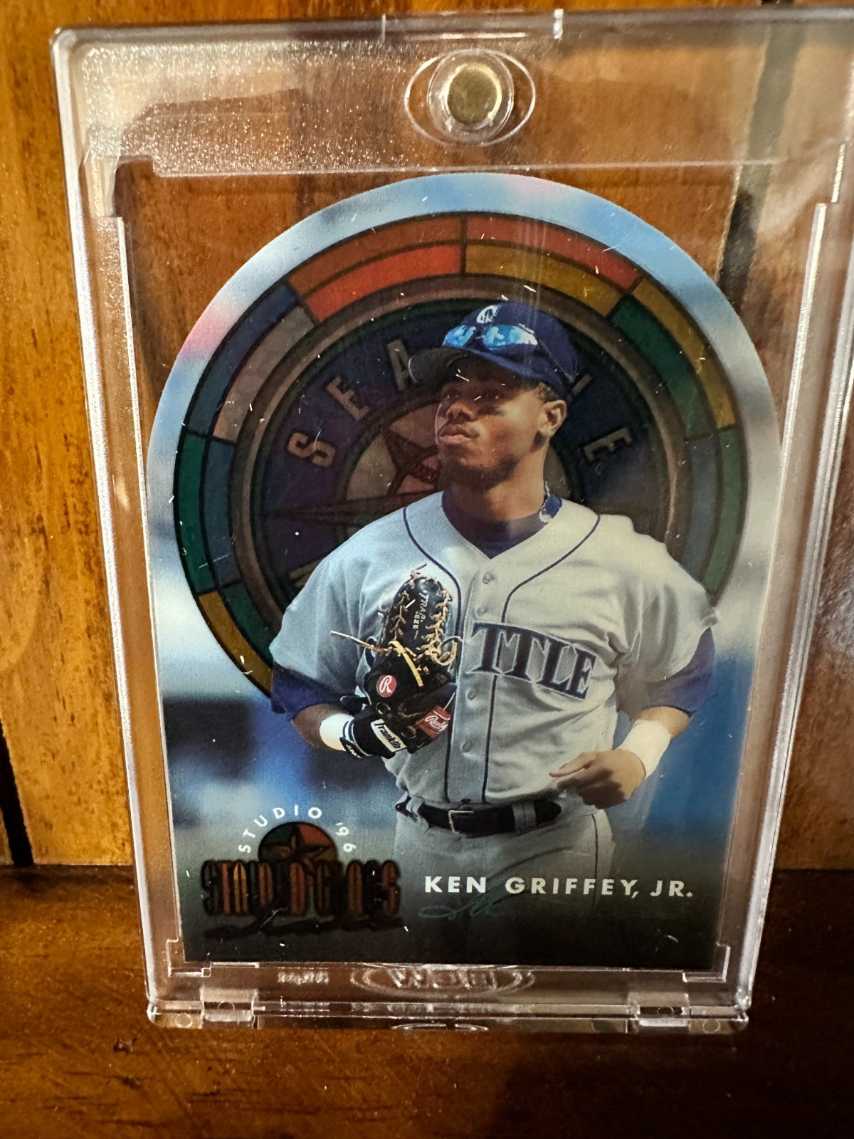 1996 Studio KEN GRIFFEY JR “STAINED GLASS STARS” SSP INSERT ACETAE DIE CUT 2/12