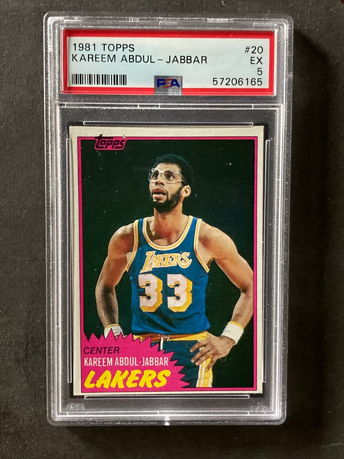 1981 Topps #20 Kareem Abdul-Jabbar Lakers EX PSA 5