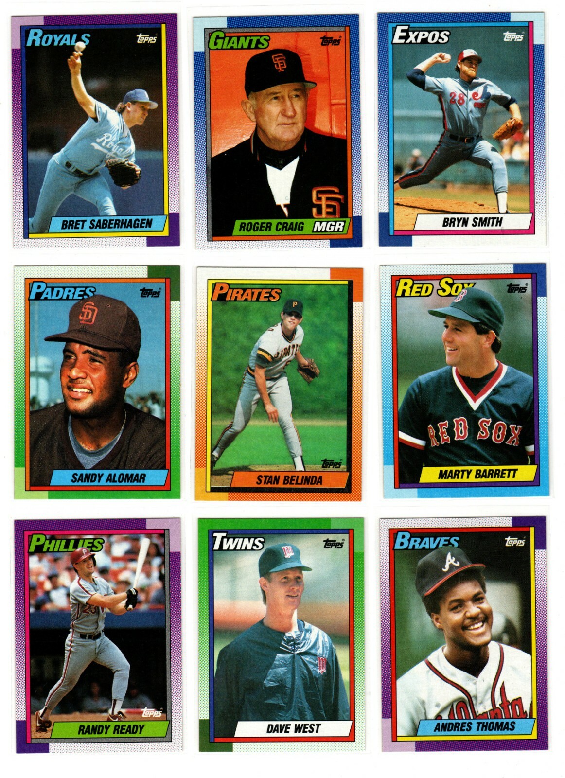 1990 Topps Baseball Trading Cards You Pick / Choose f/ List #s 451 – 650 / mb11
