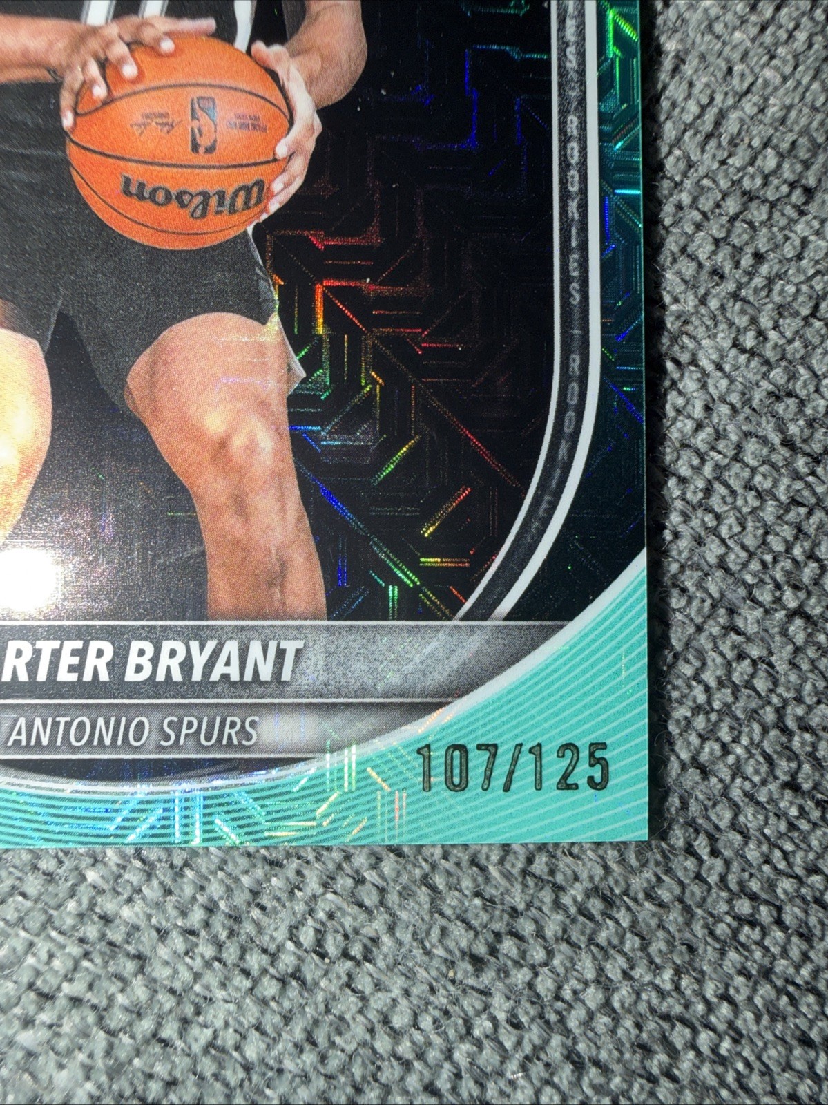 2025-26 Bowman Carter Bryant Chrome RC Aqua Mojo Refractor Rookie #/125 Spurs