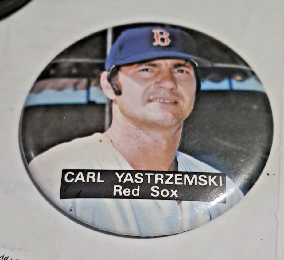 Vintage Boston Red Sox Carl Yastrezmski Button Pin 3.5in Good condition 1968