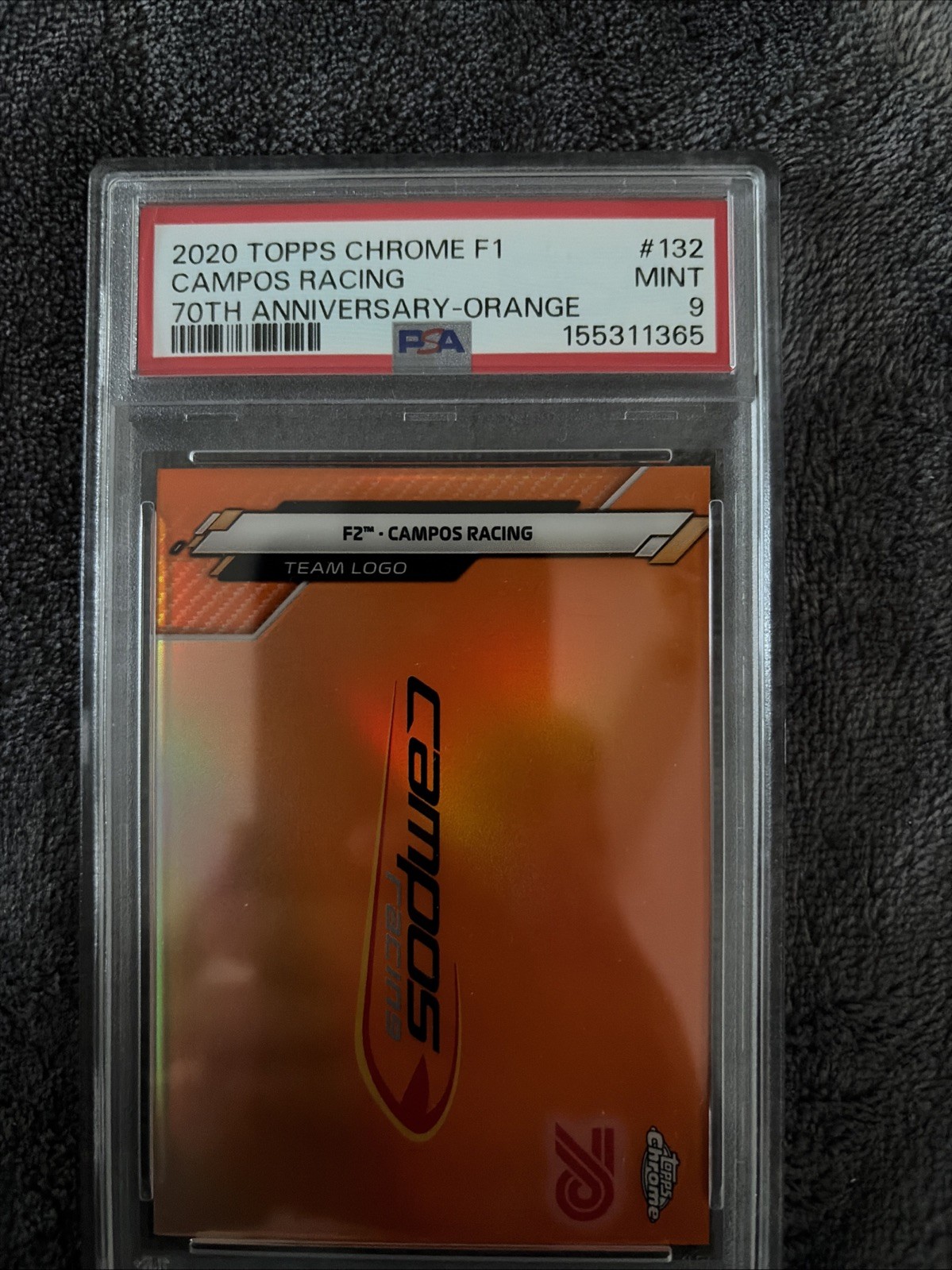 2020 Topps Chrome F1 #132 Campos Racing 70th Anniversary – Orange PSA 9