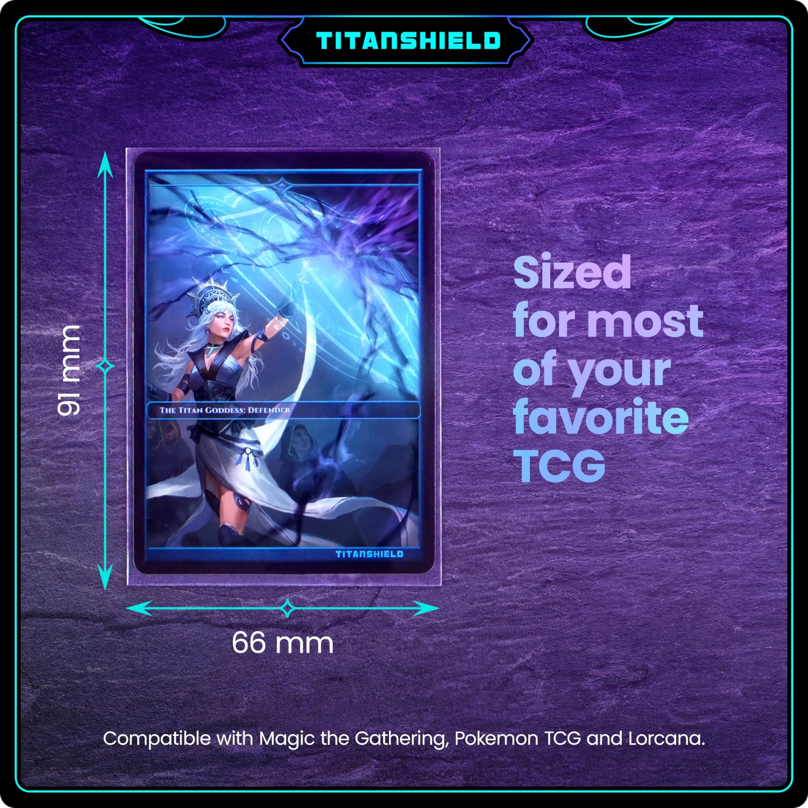 TitanShield Premium Card Sleeves | Compatible with Standard | 66x91mm, Silver