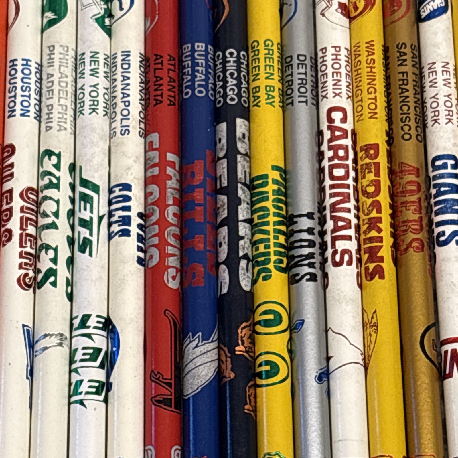 1980s NFL Team Logo Pencils – Complete Set – 28 Unused Pencils – New Old Stock